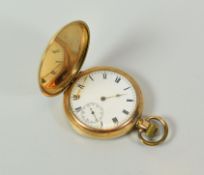 A GOLD PLATED DENNISON STAR HUNTER-POCKET WATCH