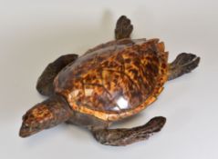 A GOOD EARLY TWENTIETH CENTURY UNWORKED TAXIDERMY SEA TURTLE, 45cms Condition: both shell and skin