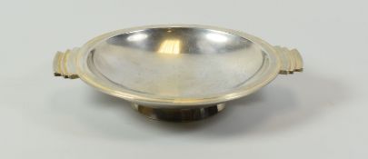 A SILVER GEORG JENSEN ART DECO 'PYRAMID' DISH BY HARALD NIELSEN, circa 1930s, of shallow footed form