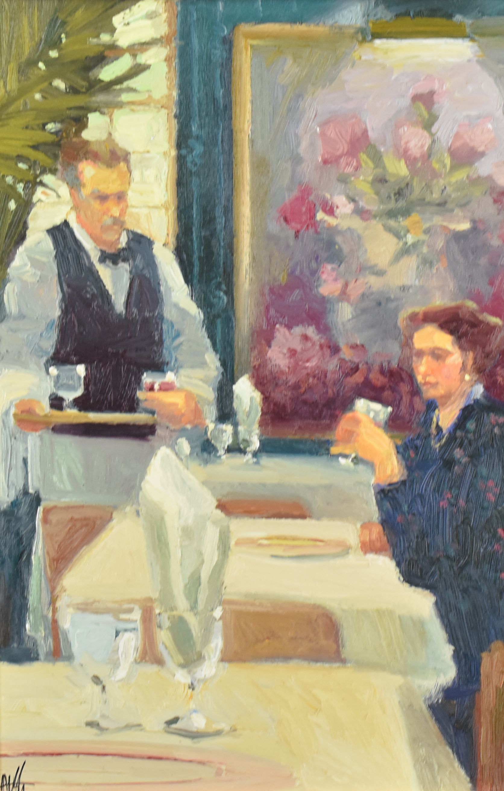 KEN AUSTER (American b. 1949) giclee on board print - pair of matched restaurant cafe scenes, 88 x - Image 2 of 2