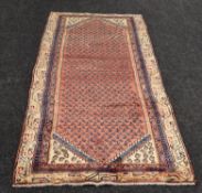 WASHED RED GROUND PERSIAN SUROK MIA RUNNER 290 x 100cms