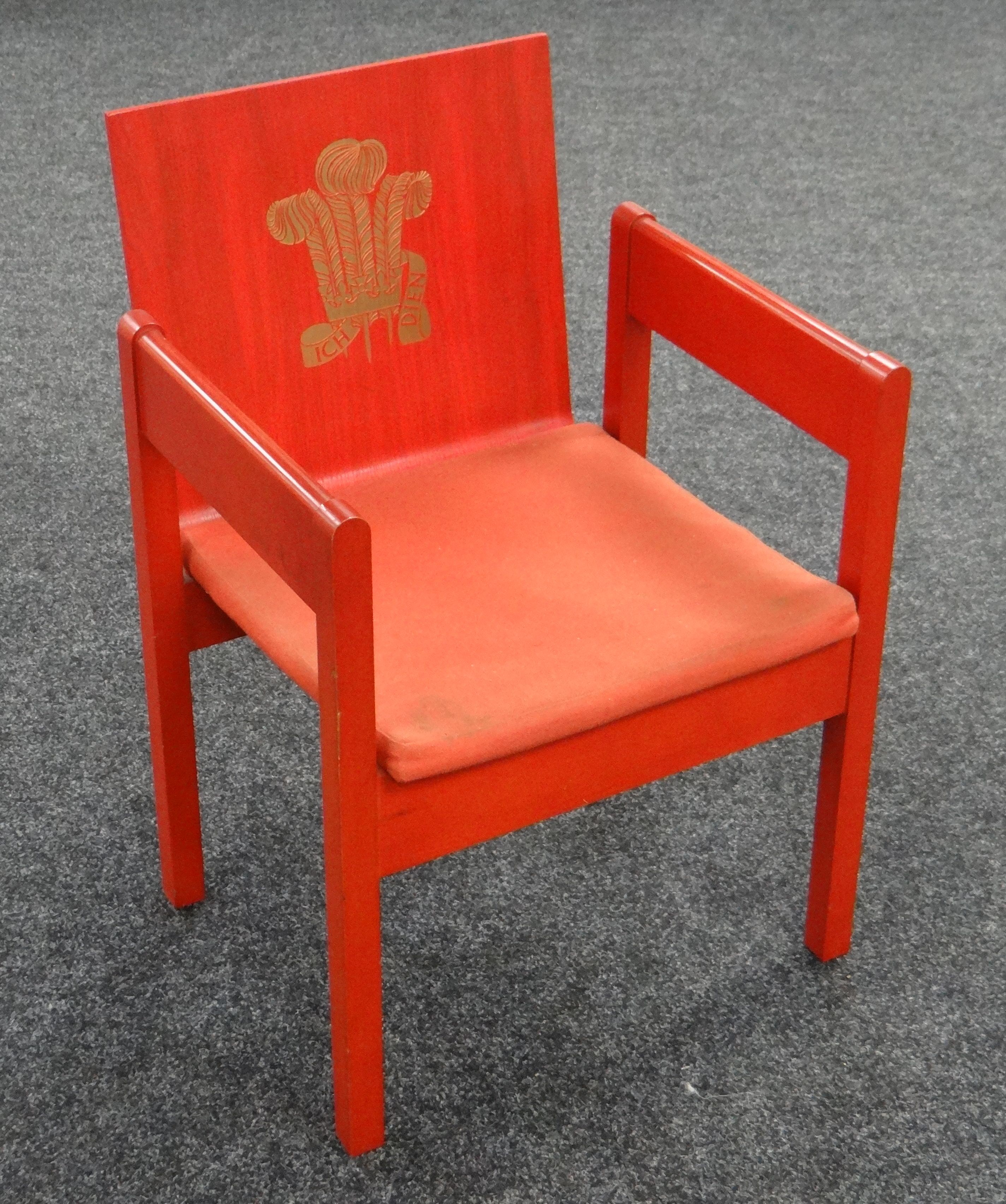 AN INVESTITURE CHAIR an icon of design being the 1969 Prince of Wales Investiture chair by Lord