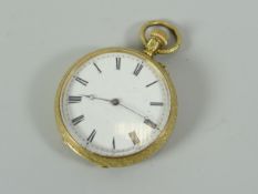 AN 18CT GOLD OPEN-FACE POCKET WATCH BY JULES JURGENSEN stem-wound and having a finely chased outer-