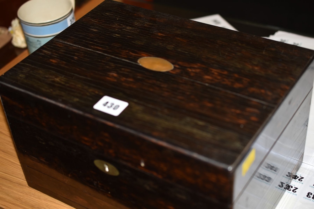 A COROMANDEL VANITY BOX WITH FITTED SILVER CONTENTS bearing maker's label for Stocken & Co, the - Image 5 of 5