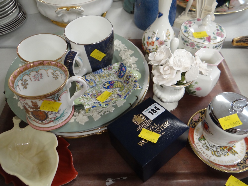 A parcel of Staffordshire china including plates, mugs and vases
