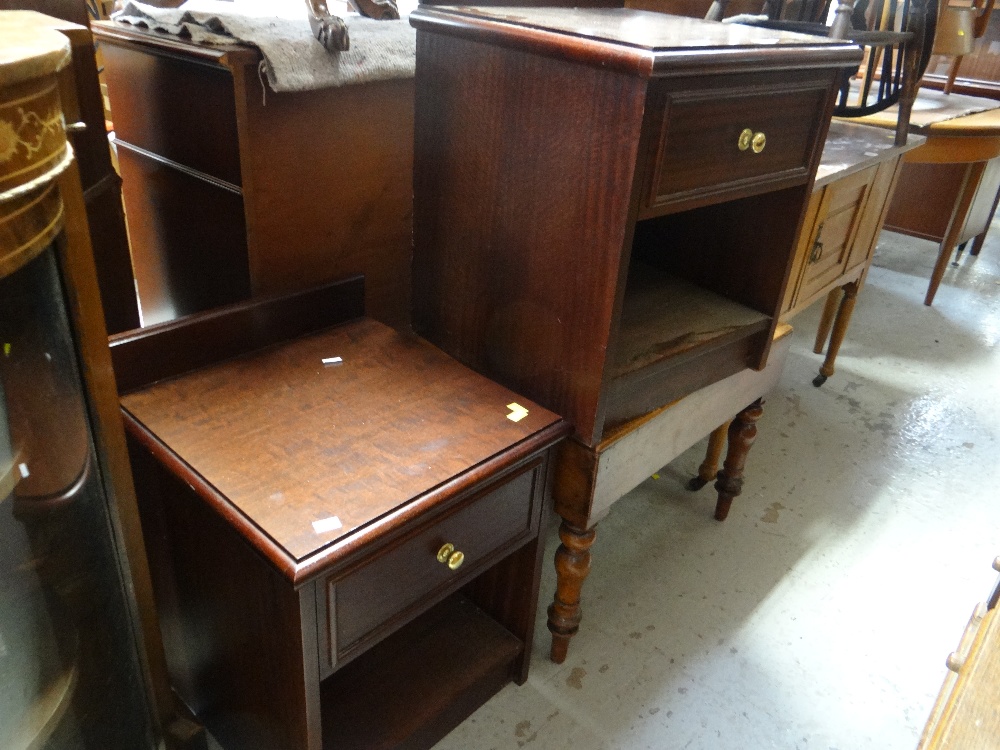 A pair of modern mahogany effect bedside cabinets with drawers