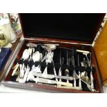 An Arthur Price cutlery box and non matching mixed contents