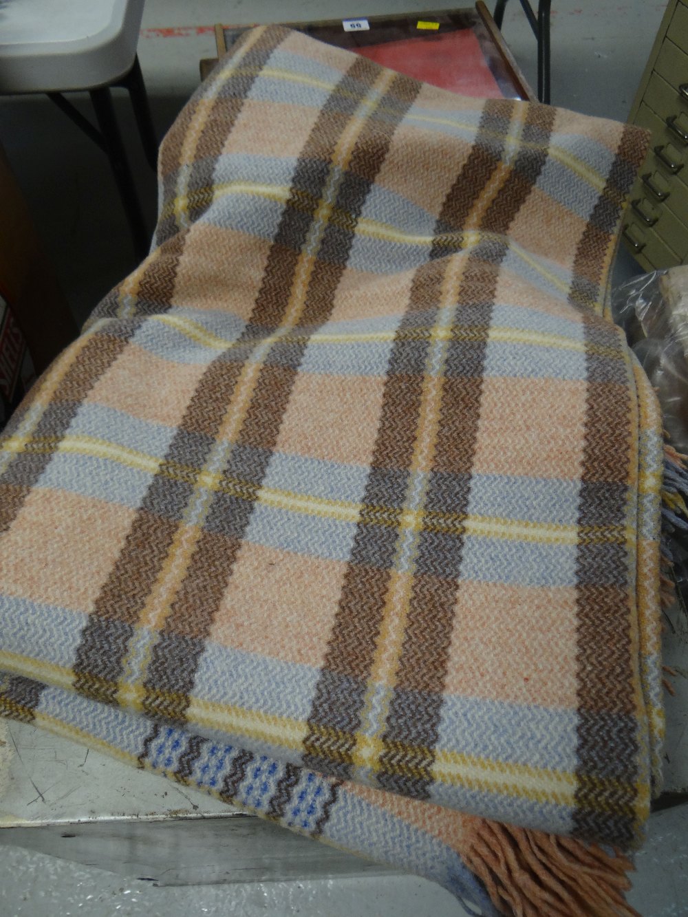 A chequered Welsh blanket