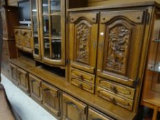 A late twentieth century continental suite of lounge furniture including cocktail cabinet,