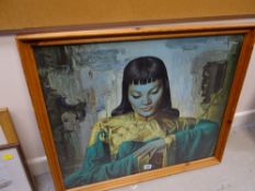 The famous print 'Lady From Orient' by Tretchikoff also known as 'The Green Woman'