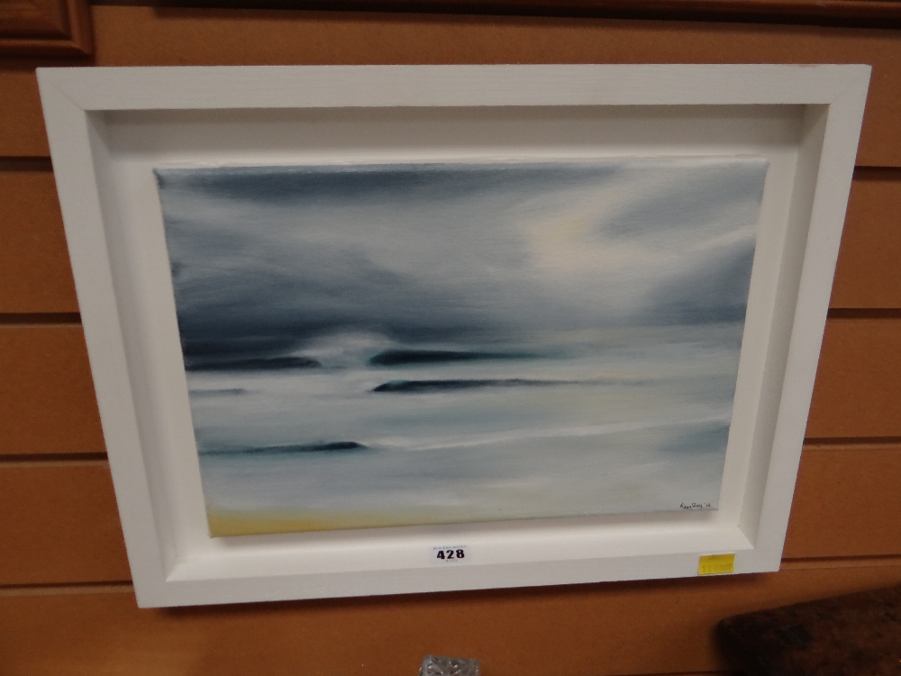 Framed oil on canvas - Seascape by Toby Ray dated '03