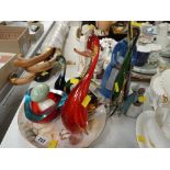 Sundry Italian glass animal models, three figurines etc