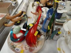 Sundry Italian glass animal models, three figurines etc