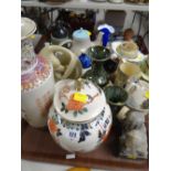 A parcel of mixed pottery including Doulton, commemorative ware etc
