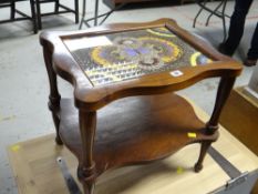 A two-tier vintage Amazonian butterfly table