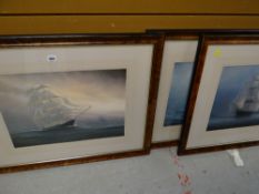 A set of four nautical prints entitled verso 'Majestic Clipper Ships'