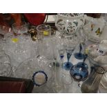 A quantity of mixed glassware including four Italian champagne flutes