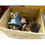 A box of mixed items relating to sewing etc