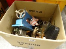 A box of mixed items relating to sewing etc