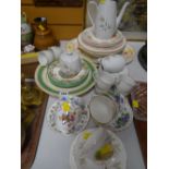 A quantity of mixed china including tea ware & three pictures
