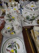A good parcel of Portmeirion Botanic Garden tableware including tureen and ladle, oil bottles,