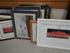 A parcel of military aviation prints and Wales rugby prints