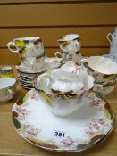 A quantity of vintage Staffordshire floral tea ware