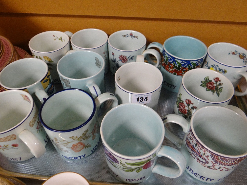 Thirteen Liberty commemorative mugs by Poole pottery
