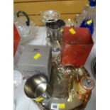 A parcel of mixed electroplate including tray, wine holder etc