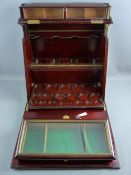 A RARE BARKERS PATENT 'THE LUBAR' DRINKS & CIGAR COMPENDIUM, slope fronted mahogany case with