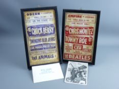 THE BEATLES - a pre-booking flier in the form of a miniature poster referring to a concert at The