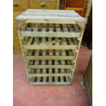 A SIX TRAY VINTAGE APPLE DRYING RACK, 92 cms high, 60 cms wide, 46.5 cms deep