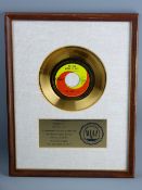 THE BEATLES - R I A A certified gold disc for 'We Can Work It Out', presented to The Beatles to