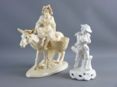 TWO 19th CENTURY FIGURAL ORNAMENTS including a Derby Stevenson & Hancock figure of a young man in