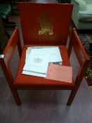 AN INVESTITURE CHAIR, an icon of design being the 1969 Prince of Wales Investiture chair by Lord