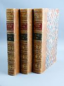 BOOKS - 'Pennant's Tour in Wales', three volumes, half calf with marble boards with gilt decorated