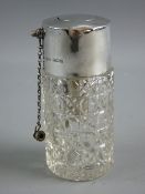 A SILVER TOPPED & GLASS PERFUME ATOMIZER, maker J G & S, Birmingham 1907, 10 cms high