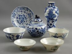 A COLLECTION OF 18th & 19th CENTURY CHINESE PORCELAIN to include two blue and white decorated tea