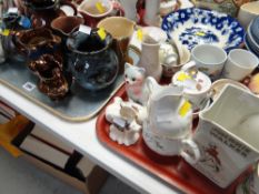 A quantity of mixed pottery and china including Johnny Walker whisky jug, Ewenny jugs, Royal