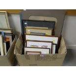 A parcel of framed pictures