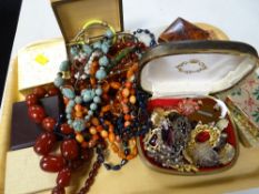 A parcel of costume jewellery (some in boxes)