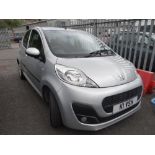 A Peugeot 107 Active 5-door hatchback, silver, first registered 24/05/12, two previous keepers,