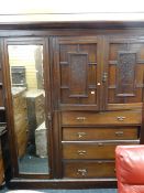 An antique compactum wardrobe and press cupboard