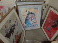 A set of six framed prints after Kandinsky, all in frames