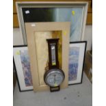 Vintage banjo barometer and a parcel of pictures
