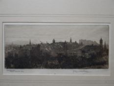 A good antique etching entitled 'Edinburgh from Carlton Hill' and signed by Reginald Green
