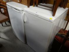 A Servis waist-high upright freezer and Hotpoint Iced Diamond fridge