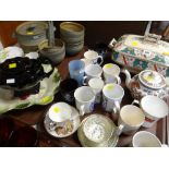 A large quantity of mixed pottery and china including Royal Albert floral tea ware, commemorative