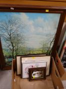 A parcel of pictures including larger framed print