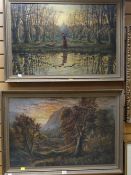 A pair of framed oil on canvas paintings circa 1890s, signed Henry Thomas Livens